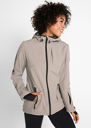 Softshell kabát szürkésbarna