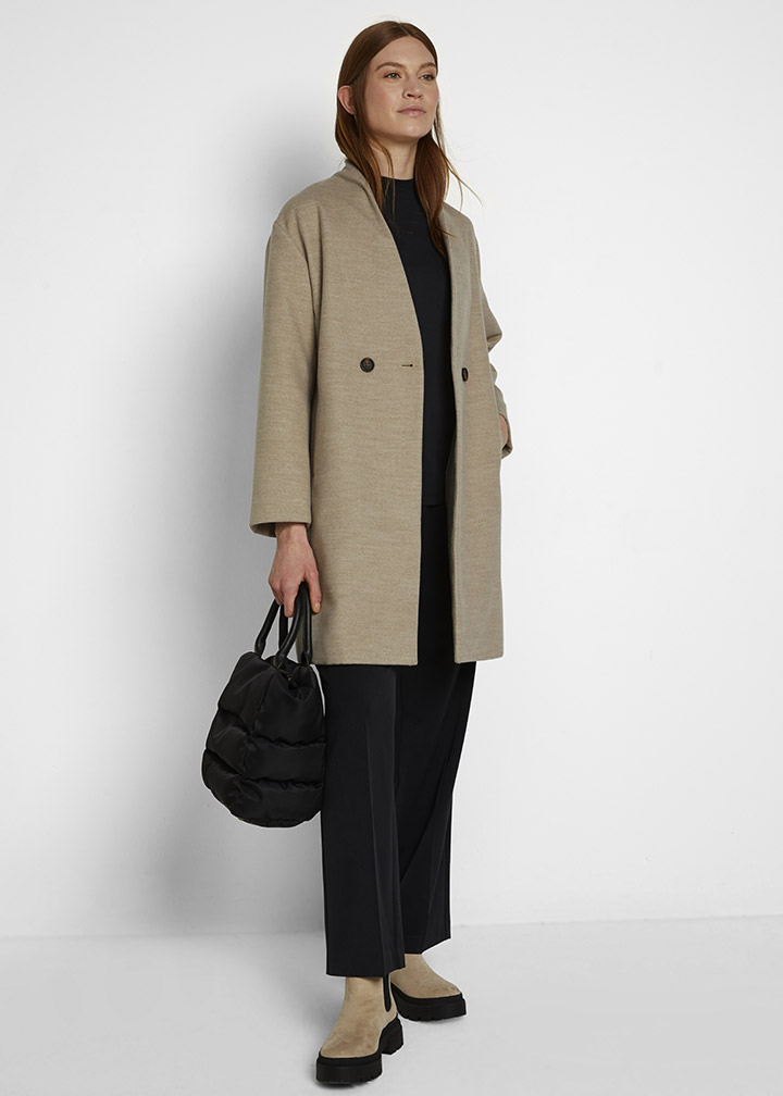 Rövid kabát bézs melírozott