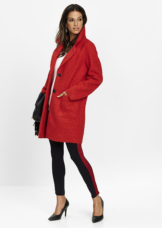 Buklé kabát piros