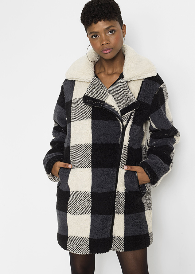 Rövid kabát Teddy-szőrmével