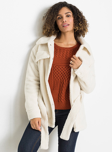 Teddy kabát gyapjúfehér