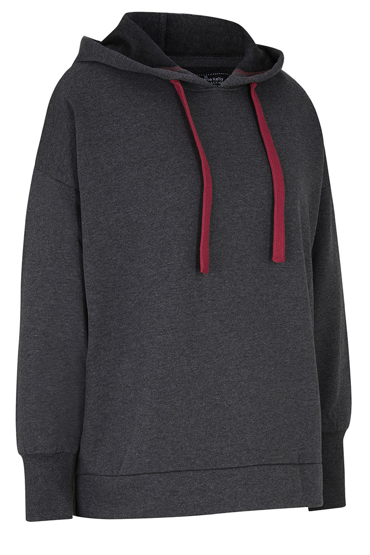 Maite Kelly bő pamut szabadidőfelső kapucnival és hosszú ujjakkal