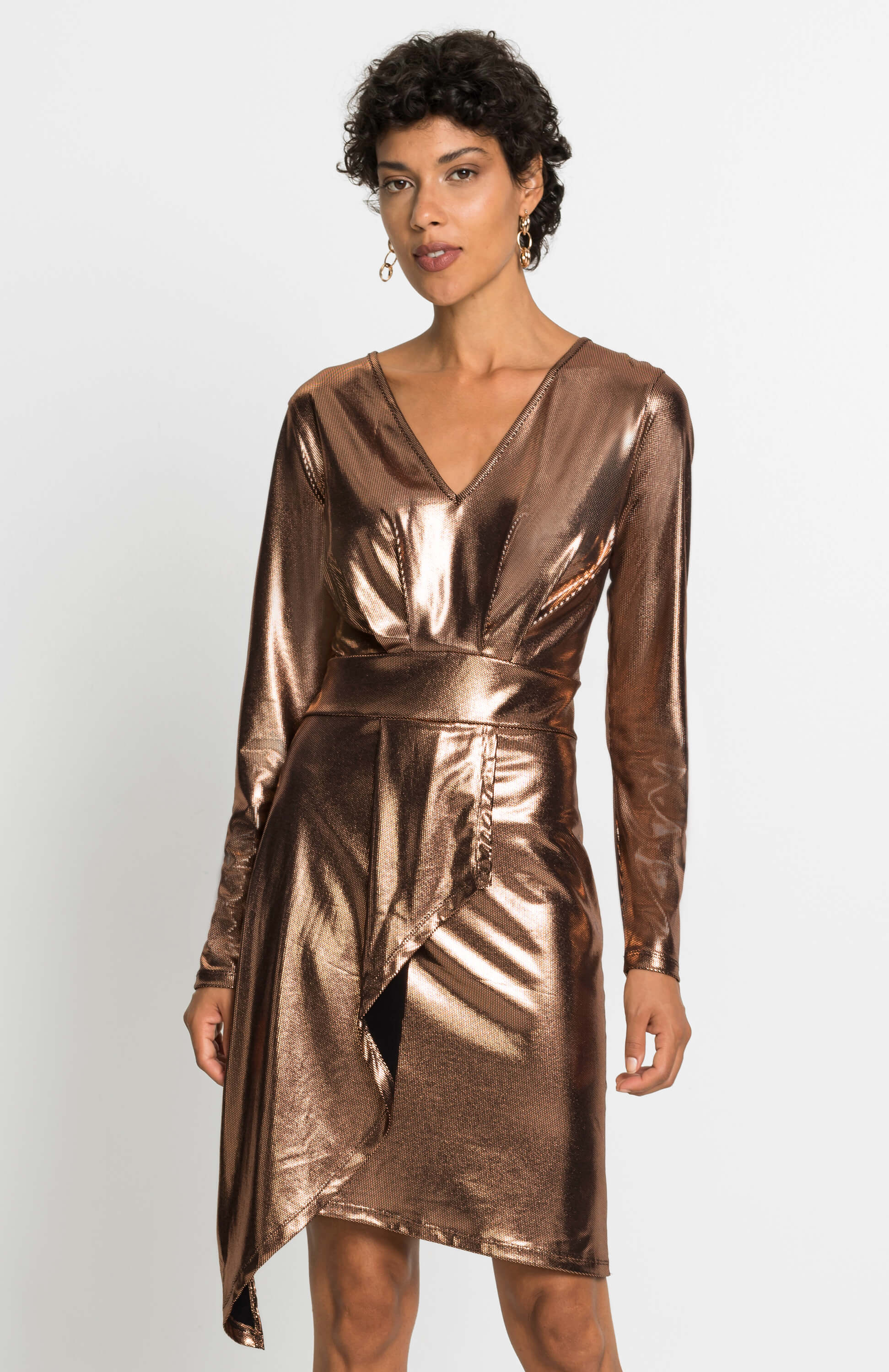 Fényes dzsörzé ruha 02