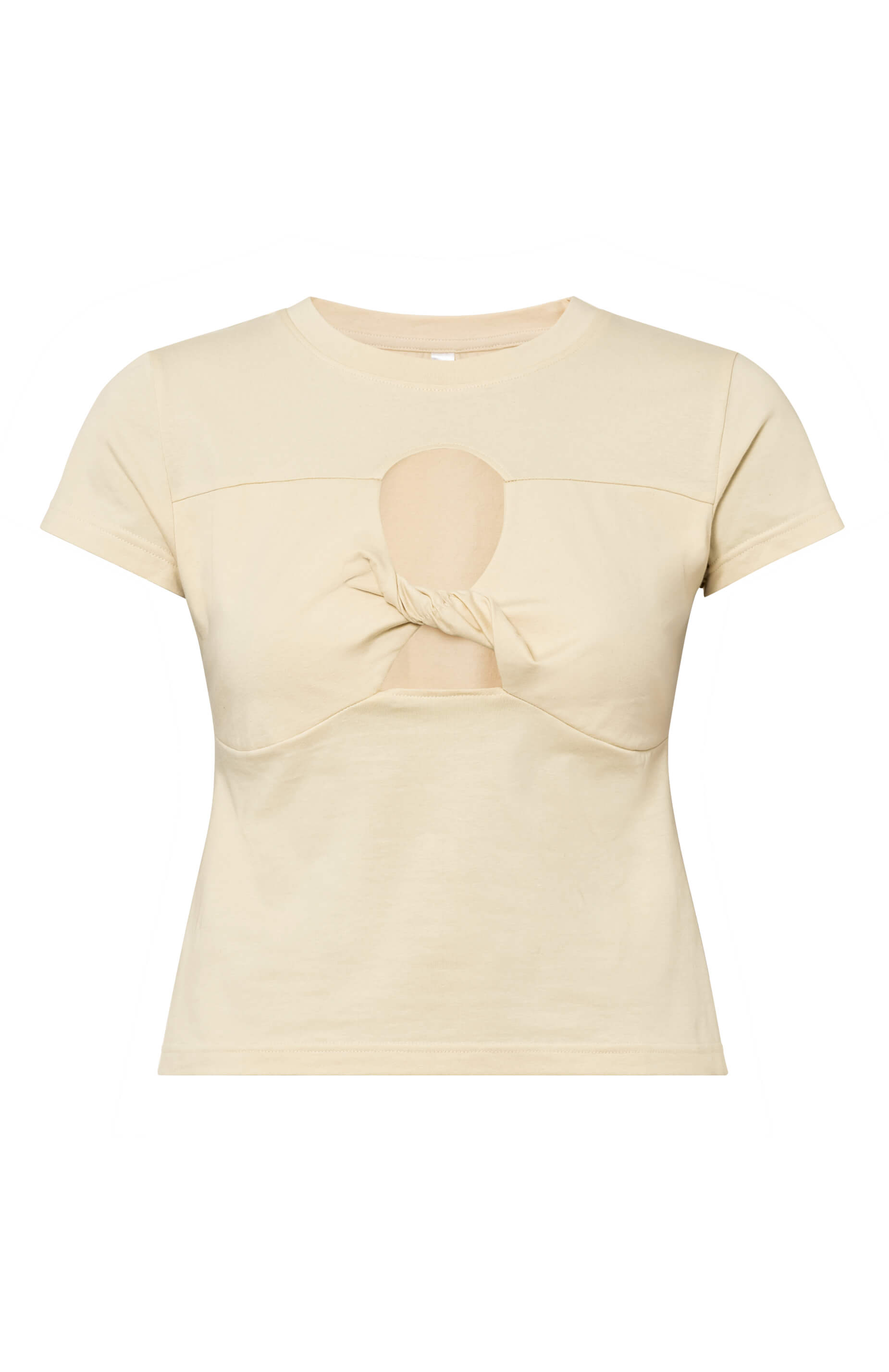 Rövidített póló kivágásokkal, bio-pamutból