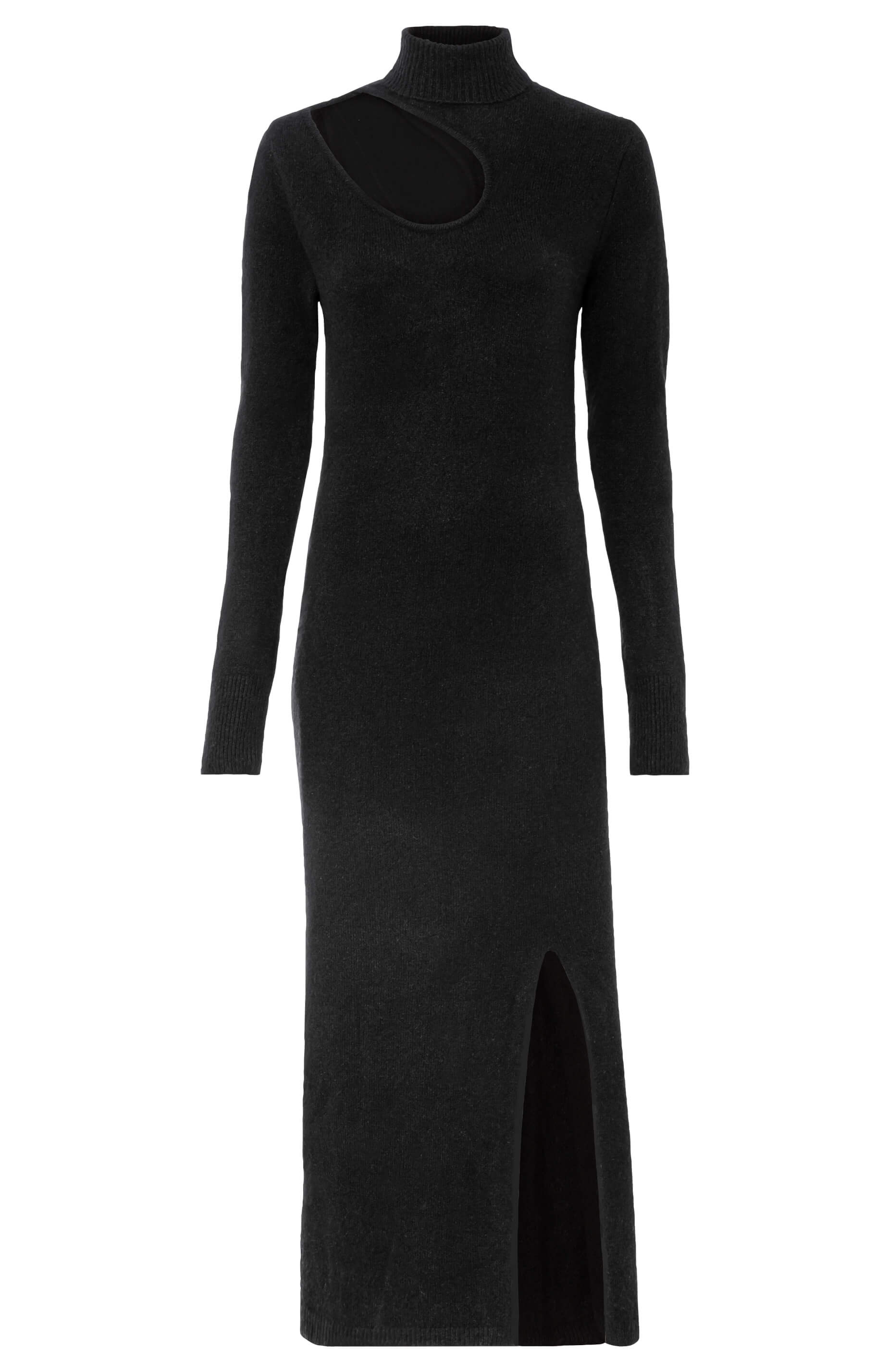 Hosszú kötött ruha kivágásokkal