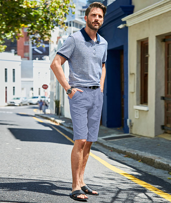 Chino bermuda lenvászon keverékből