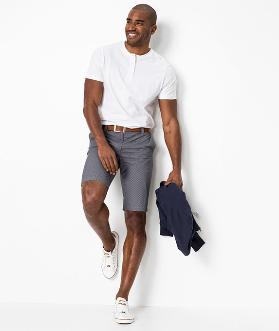 Chino bermuda szürke/mintás